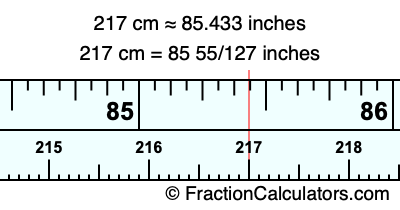 217 cm in inches