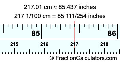 217.01 cm in inches