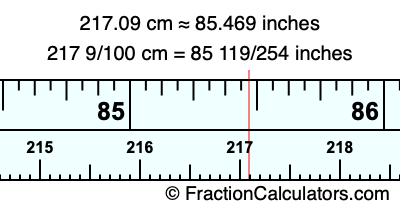 217.09 cm in inches