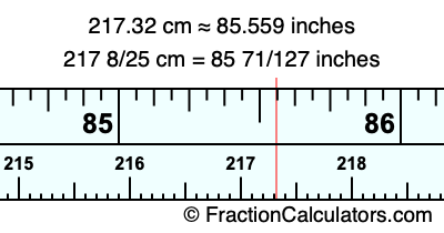 217.32 cm in inches