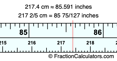 217.4 cm in inches