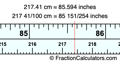 217.41 cm in inches
