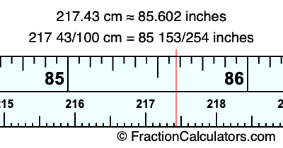 217.43 cm in inches