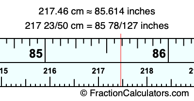 217.46 cm in inches