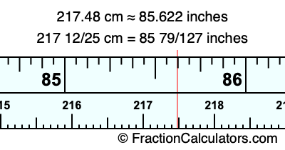 217.48 cm in inches