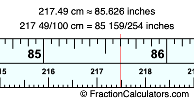 217.49 cm in inches