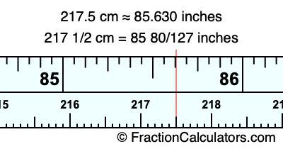 217.5 cm in inches