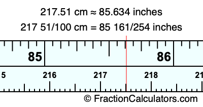 217.51 cm in inches