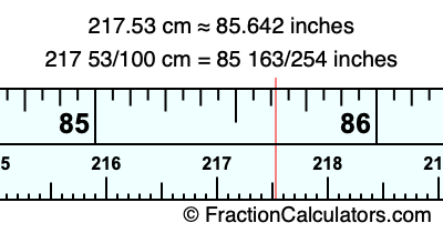 217.53 cm in inches