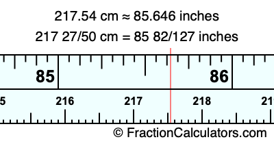 217.54 cm in inches