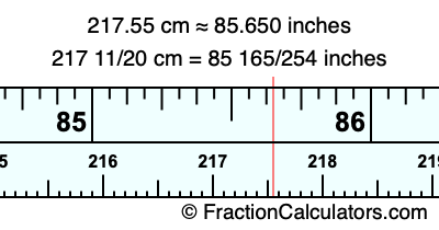 217.55 cm in inches