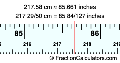 217.58 cm in inches