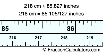 218 cm in inches