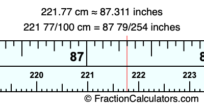 221.77 cm in inches