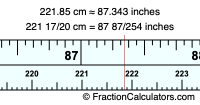 221.85 cm in inches