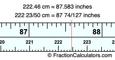 222.46 cm in inches