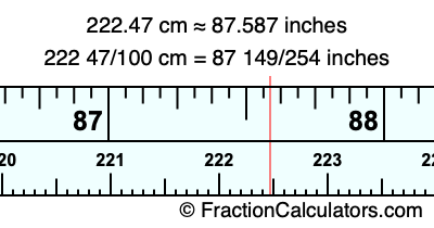 222.47 cm in inches