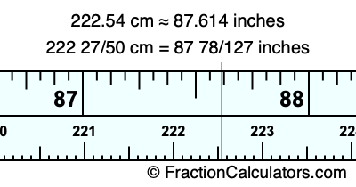 222.54 cm in inches