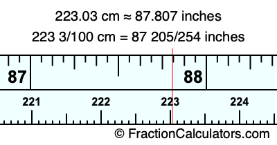 223.03 cm in inches