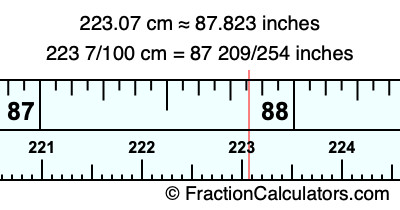 223.07 cm in inches