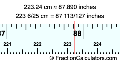 223.24 cm in inches