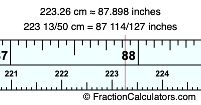 223.26 cm in inches