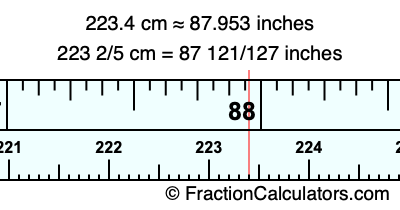 223.4 cm in inches