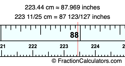 223.44 cm in inches