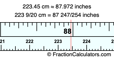 223.45 cm in inches
