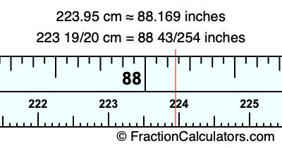 223.95 cm in inches