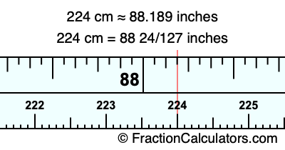 224 cm in inches