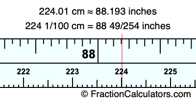 224.01 cm in inches