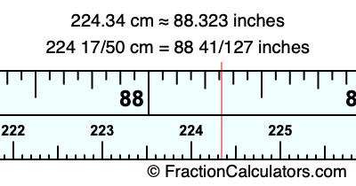 224.34 cm in inches