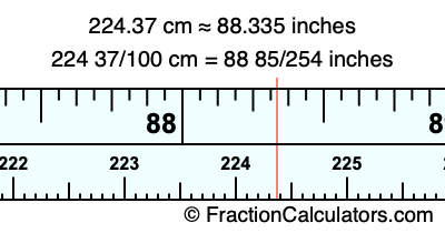 224.37 cm in inches