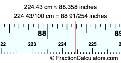 224.43 cm in inches