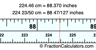 224.46 cm in inches