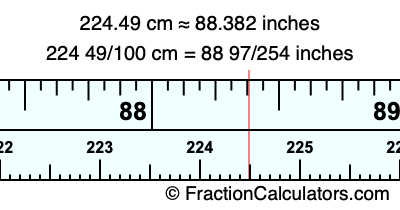 224.49 cm in inches