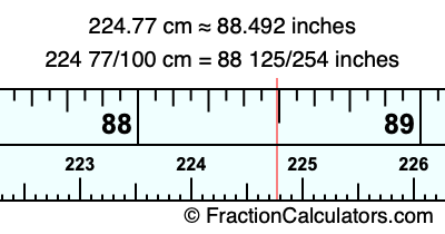 224.77 cm in inches