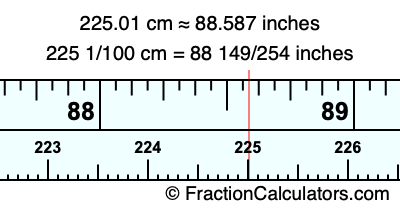 225.01 cm in inches