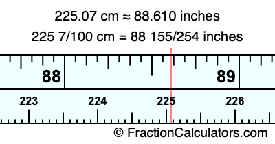 225.07 cm in inches