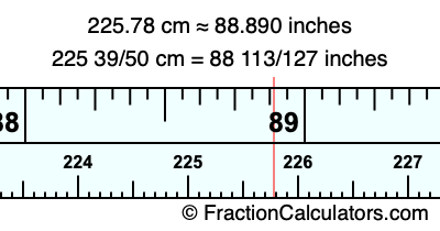 225.78 cm in inches