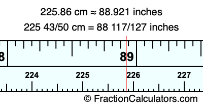 225.86 cm in inches