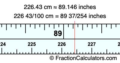 226.43 cm in inches