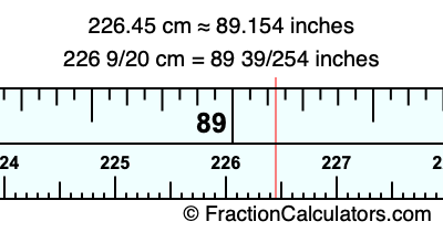 226.45 cm in inches