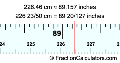 226.46 cm in inches