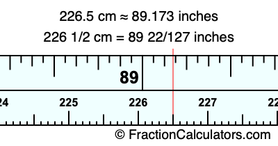 226.5 cm in inches