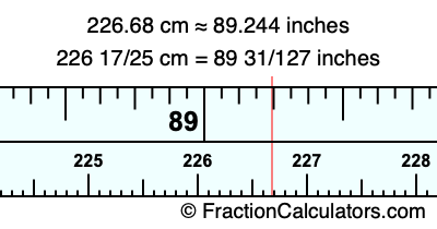 226.68 cm in inches