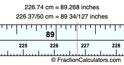 226.74 cm in inches