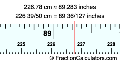 226.78 cm in inches