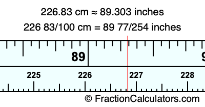 226.83 cm in inches